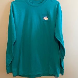 Southern Tide Original Skipjack Mens Large Blue/Teal Long Sleeve Shirt